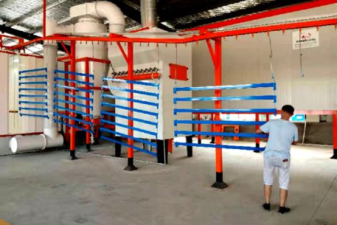 新月解析貨架靜電噴塑設(shè)備涂層變色原因及解決辦法