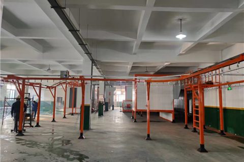 安徽六安定制的噴塑成套設(shè)備流水線(xiàn)擬用于五金噴涂